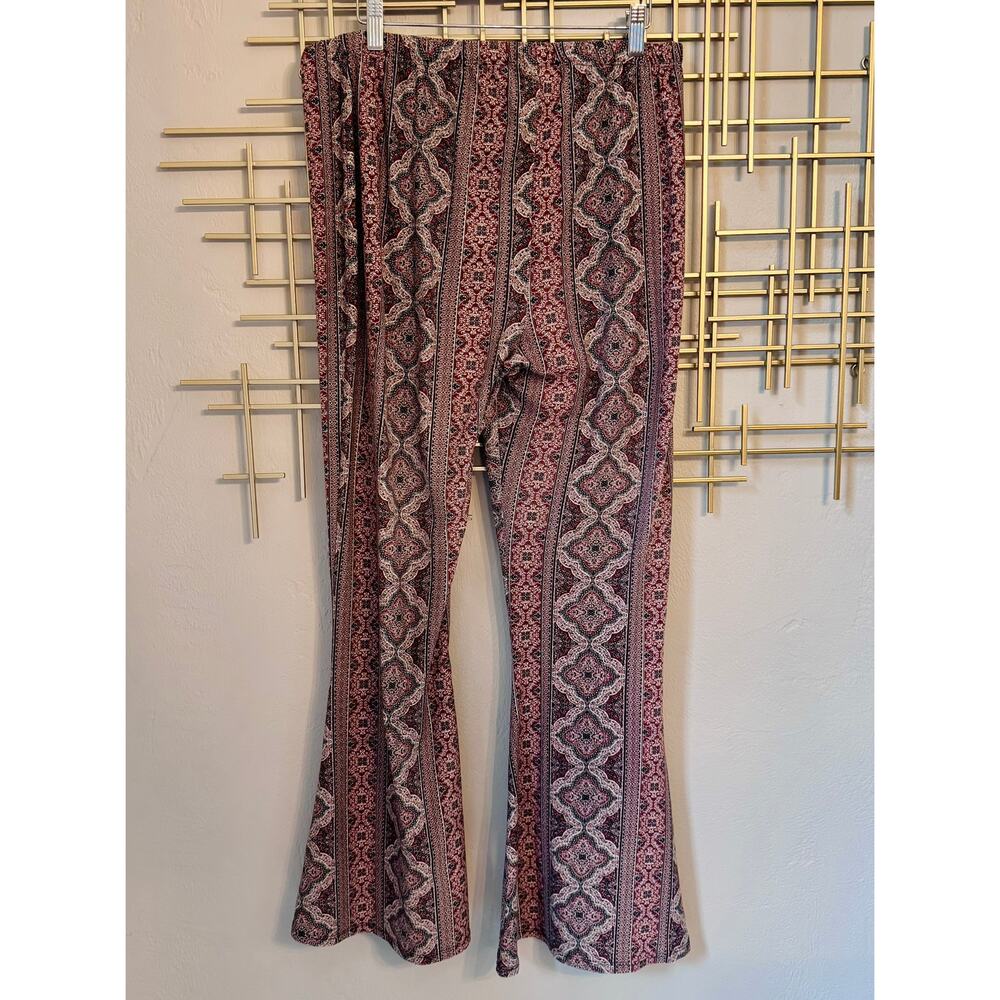 Boho Flare Pants Tribal Print Bell Bottom Stretch Festival